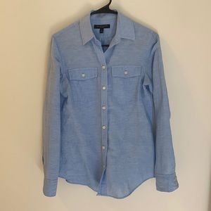 Banana republic baby blue linen shirt